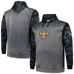 Fanatics New Orleans Saints Big & Tall Camo Pullover Hoodie Heather Charcoal