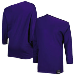 Baltimore Ravens KIYA TOMLIN Women's Twisted Tri-Blend Asymmetrical 3/4-Dolman Sleeve Sweatshirt Purple