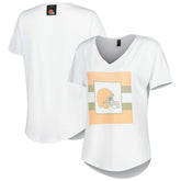 Cleveland Browns KIYA TOMLIN Women's Tri-Blend V-Neck T-Shirt White