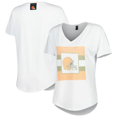Cleveland Browns KIYA TOMLIN Women's Tri-Blend V-Neck T-Shirt White