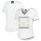 Pittsburgh Steelers KIYA TOMLIN Women's Tri-Blend V-Neck T-Shirt White