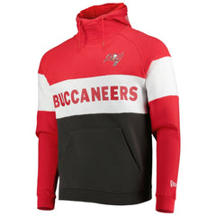 Tampa Bay Buccaneers New Era Colorblock Current Pullover Hoodie Heather Charcoal/Red