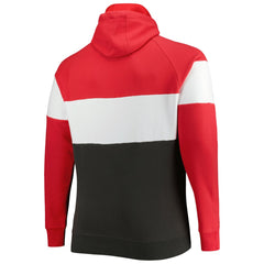 Tampa Bay Buccaneers New Era Big & Tall Current Colorblock Raglan Fleece Pullover Hoodie Heather Charcoal/Black