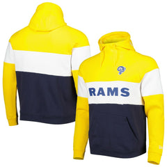 Los Angeles Rams New Era Colorblock Throwback Pullover Hoodie Navy/Gold