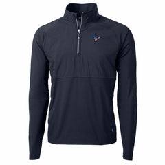Houston Texans Cutter & Buck Adapt Eco Knit Hybrid Recycled Quarter-Zip Pullover Top Navy