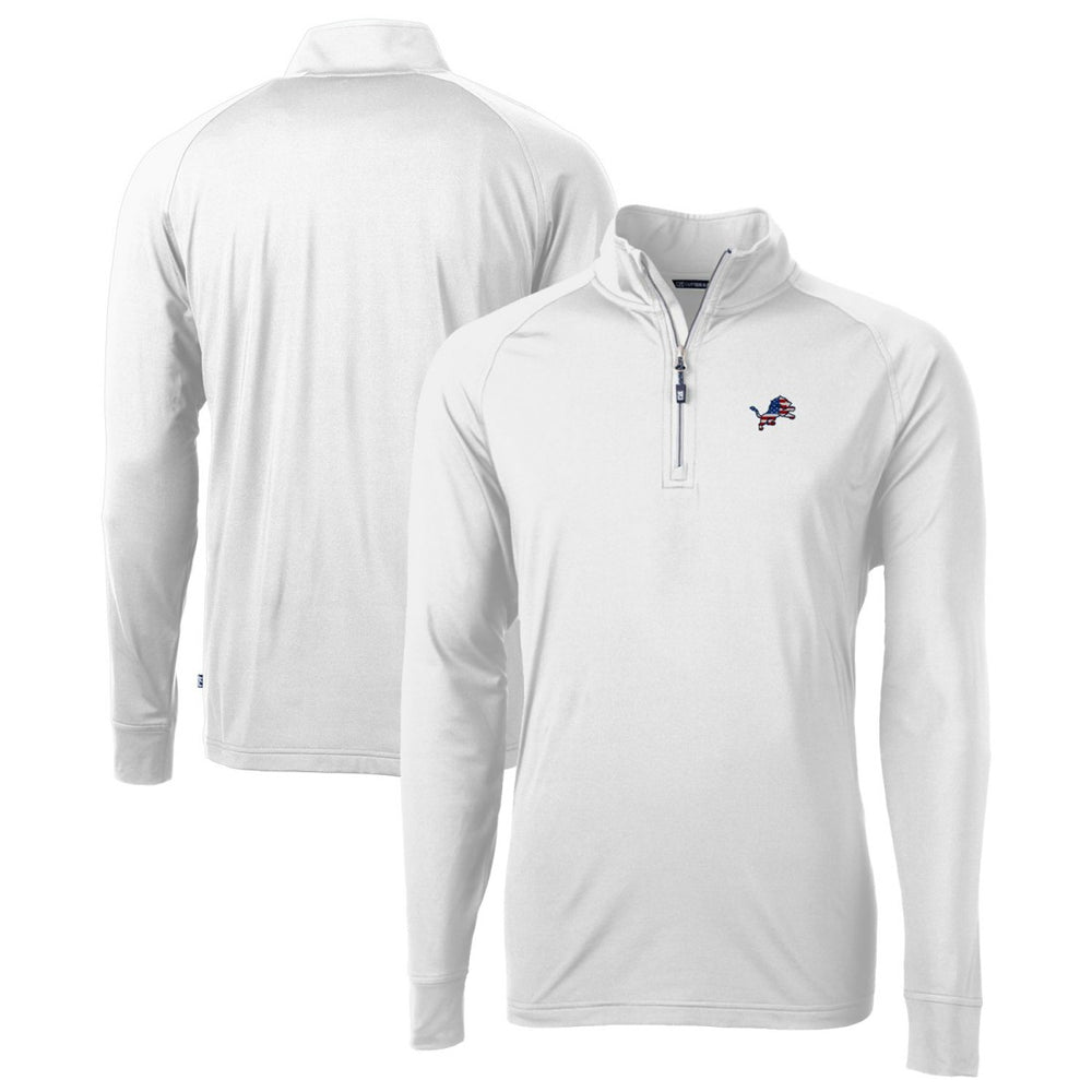 Detroit Lions Cutter & Buck Team Adapt Eco Knit Hybrid Recycled Quarter-Zip Pullover Top White