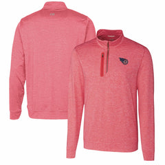 Tennessee Titans Cutter & Buck Stealth Quarter-Zip Pullover Top Heathered Cardinal