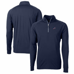 Detroit Lions Cutter & Buck Big & Tall Adapt Eco Knit Stretch Recycled Quarter-Zip Pullover Top Navy