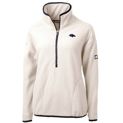 Baltimore Ravens Cutter & Buck Women's Americana Cascade Eco Sherpa Fleece Half-Zip Pullover Jacket Cream