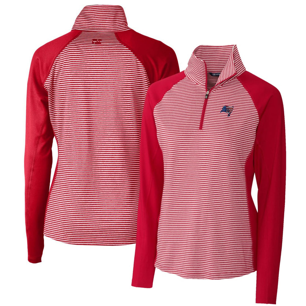 Tampa Bay Buccaneers Cutter & Buck Women's Forge Tonal Half-Zip Top Cardinal