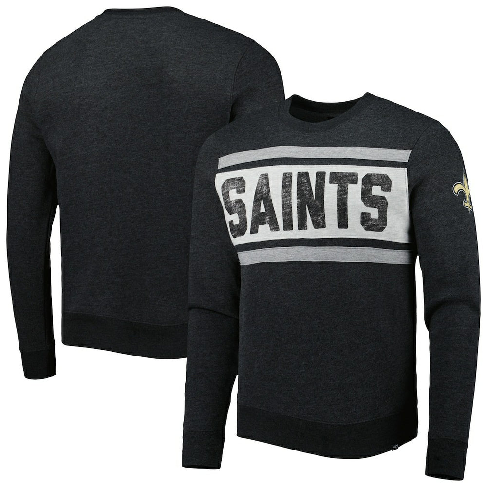 47 brand New Orleans Saints '47 Bypass Tribeca Pullover Sweatshirt Heathered Black