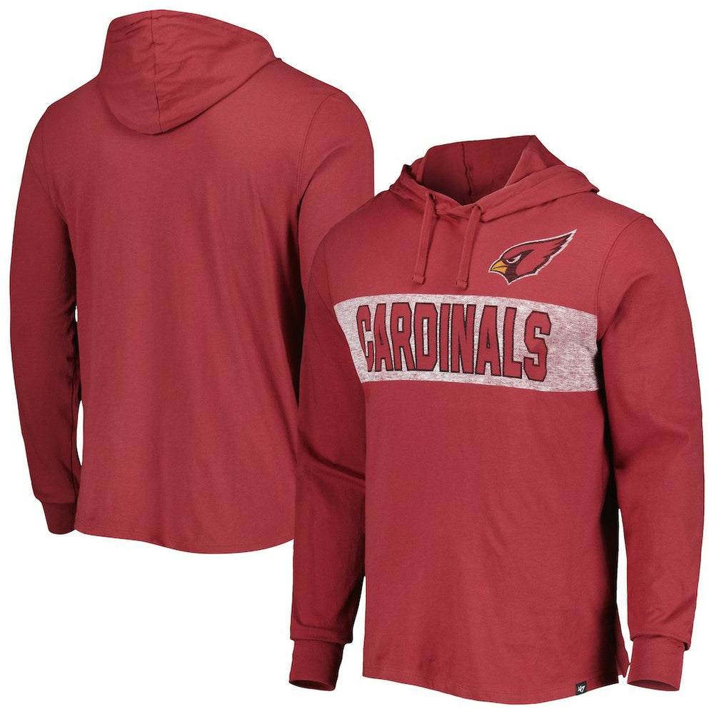 47 brand Arizona Cardinals '47 Field Franklin Hooded Long Sleeve T-Shirt Cardinal