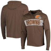 47 brand Cleveland Browns '47 Field Franklin Hooded Long Sleeve T-Shirt Brown