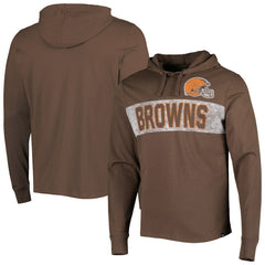 47 brand Cleveland Browns '47 Field Franklin Hooded Long Sleeve T-Shirt Brown