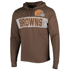 47 brand Cleveland Browns '47 Field Franklin Hooded Long Sleeve T-Shirt Brown