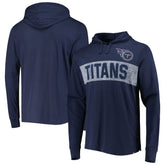 47 brand Tennessee Titans '47 Field Franklin Hooded Long Sleeve T-Shirt Navy