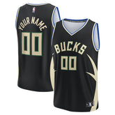 Milwaukee Bucks Custom Fast Break Jersey Statement Edition Black | Fanatics Lifestyle
