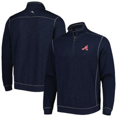 Atlanta Braves Tommy Bahama Tobago Bay Tri-Blend Quarter-Zip Sweatshirt - Blue - MLB Online
