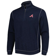 Atlanta Braves Tommy Bahama Tobago Bay Tri-Blend Quarter-Zip Sweatshirt - Blue - MLB Online