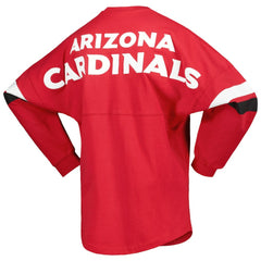 Fanatics Arizona Cardinals Women's Spirit Jersey Lace-Up V-Neck Long Sleeve T-Shirt Cardinal