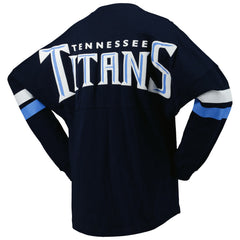 Fanatics Tennessee Titans Women's Spirit Jersey Lace-Up V-Neck Long Sleeve T-Shirt Navy