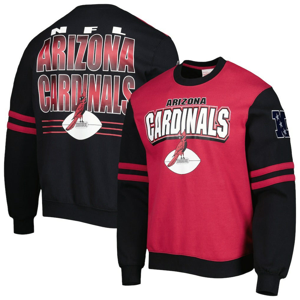 Mitchell & Ness Arizona Cardinals All Over 2.0 Pullover Sweatshirt Cardinal
