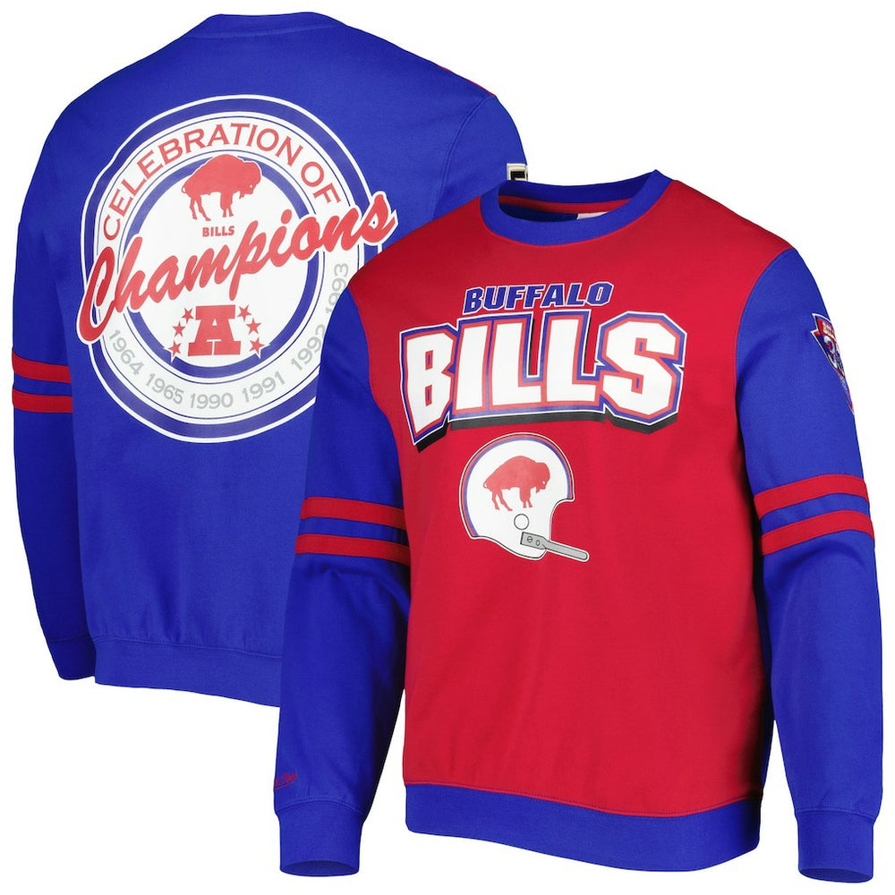 Mitchell & Ness Buffalo Bills All Over 2.0 Pullover Sweatshirt Red