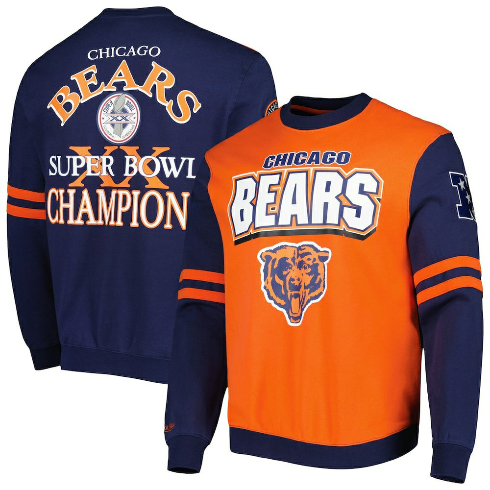 Mitchell & Ness Chicago Bears All Over 2.0 Pullover Sweatshirt Orange
