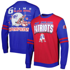 Mitchell & Ness New England Patriots All Over 2.0 Pullover Sweatshirt Red