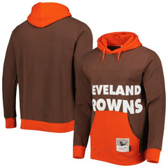 Mitchell & Ness Cleveland Browns Big Face 5.0 Pullover Hoodie Brown
