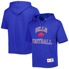 Mitchell & Ness Buffalo Bills Washed Short Sleeve Pullover Hoodie Royal