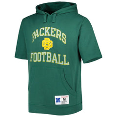 Mitchell & Ness Green Bay Packers Washed Short Sleeve Pullover Hoodie Green