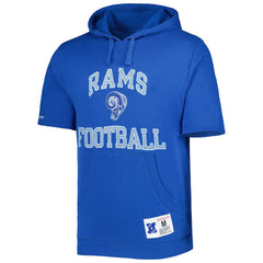 Mitchell & Ness Los Angeles Rams Washed Short Sleeve Pullover Hoodie Royal