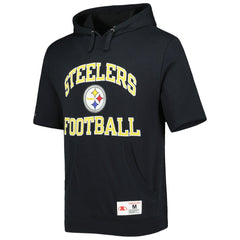 Mitchell & Ness Pittsburgh Steelers Washed Short Sleeve Pullover Hoodie Black