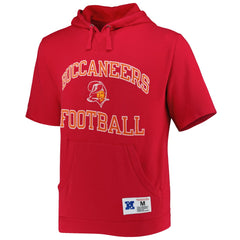 Mitchell & Ness Tampa Bay Buccaneers Washed Short Sleeve Pullover Hoodie Scarlet