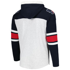 47 brand Houston Texans '47 Gridiron Lace-Up Pullover Hoodie Heather Gray