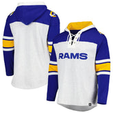 47 brand Los Angeles Rams '47 Gridiron Lace-Up Pullover Hoodie Heather Gray