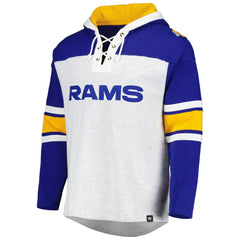 47 brand Los Angeles Rams '47 Gridiron Lace-Up Pullover Hoodie Heather Gray