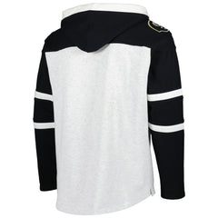 47 brand Pittsburgh Steelers '47 Historic Logo Gridiron Lace-Up Pullover Hoodie Heather Gray