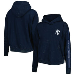 New York Yankees The Wild Collective Women's Marble Pullover Hoodie - Navy - MLB Discount