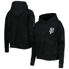 San Francisco Giants The Wild Collective Women's Marble Pullover Hoodie - Black - MLB on Sale