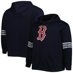 Boston Red Sox Women's Plus Size Front Logo Full-Zip Hoodie - Navy/Heather Gray - MLB on Sale