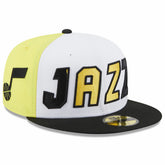 Utah Jazz Back Half 59FIFTY Fitted Hat White/Black | New Era US