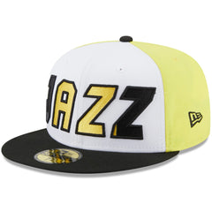 Utah Jazz Back Half 59FIFTY Fitted Hat White/Black | New Era US