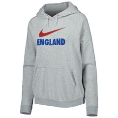 England National Team Women's Lockup Varsity Fleece Raglan Pullover Hoodie Heather Gray - Nike for sale