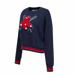 Boston Red Sox Pro Standard Women's Mash Up Pullover Sweatshirt - Navy - MLB on Sale
