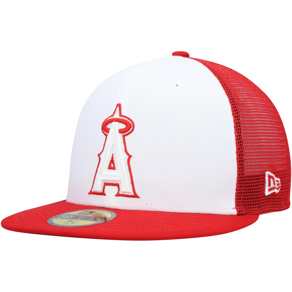 Los Angeles Angels New Era 2023 On-Field Batting Practice 59FIFTY Fitted Hat - White/Red - New Era on Sale
