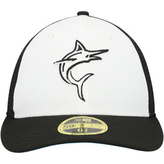 Miami Marlins New Era 2023 On-Field Batting Practice Low Profile 59FIFTY Fitted Hat - Black/White - New Era Lifestyle