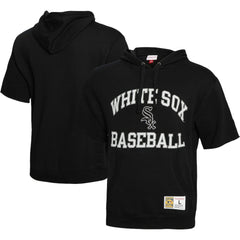 Chicago White Sox Mitchell & Ness Cooperstown Collection Washed Fleece Pullover Short Sleeve Hoodie - Black - Mitchell & Ness Discount