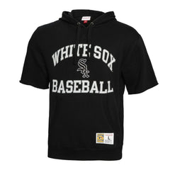 Chicago White Sox Mitchell & Ness Cooperstown Collection Washed Fleece Pullover Short Sleeve Hoodie - Black - Mitchell & Ness Discount